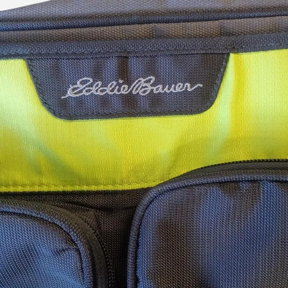 Eddie Bauer First Adventure Messenger Diaper Bag Gray Lime